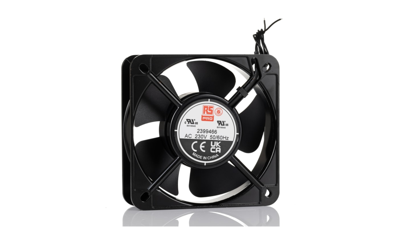 Ventilateur axial RS PRO 230 V c.a., 140cfm, 135 x 135 x 38mm, 13.8W