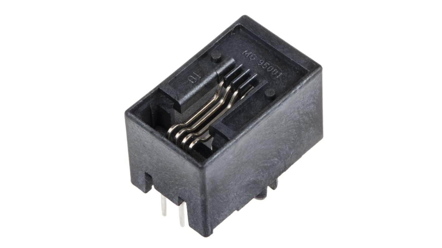 Conector RJ22 Cat3 Hembra Molex serie 95501, de 4P4C vías, no apantallado