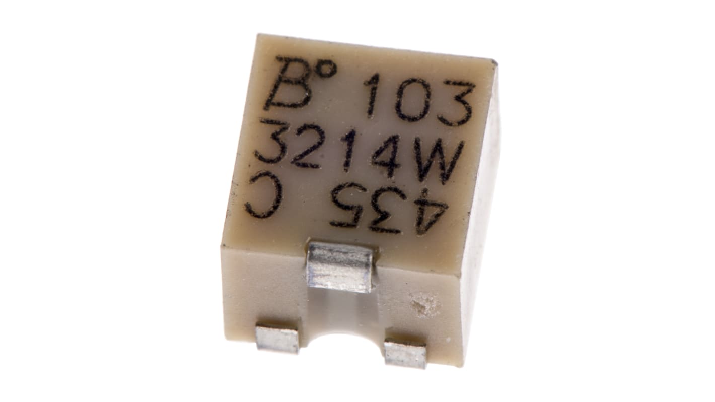 Potenciómetro para PCB Bourns serie 3214, 10kΩ máximo, ±10%, ±100ppm/°C, 0.25W, vueltas: 5, , SMD