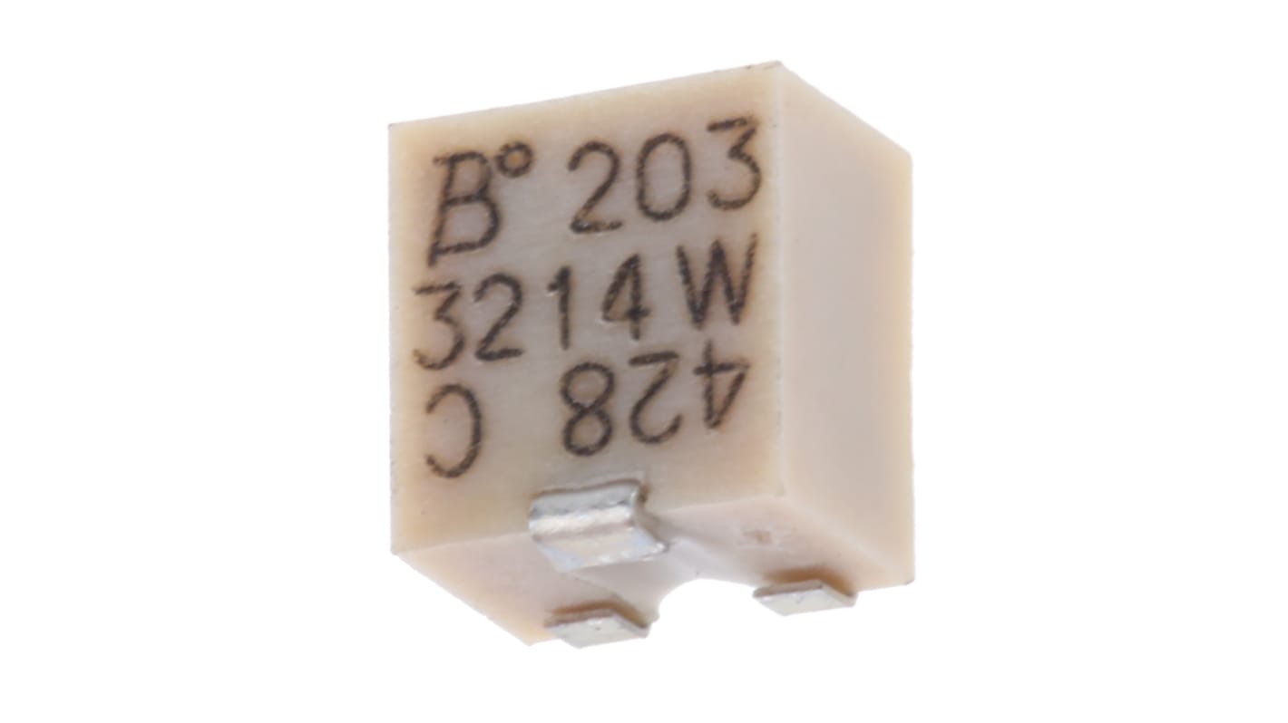 Potenciómetro para PCB Bourns serie 3214, 20kΩ máximo, ±10%, ±100ppm/°C, 0.25W, vueltas: 5, , SMD