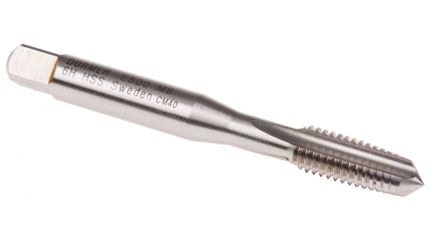 E500 8.0 X 1.25 3FL TPR Dormer Threading Tap, M8 Thread, 1.25mm Pitch