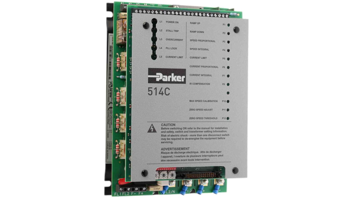 514C-08-00-00-00 | Parker DC Motor Controller, 110 → 500 V, 1 Phase, 8 ...