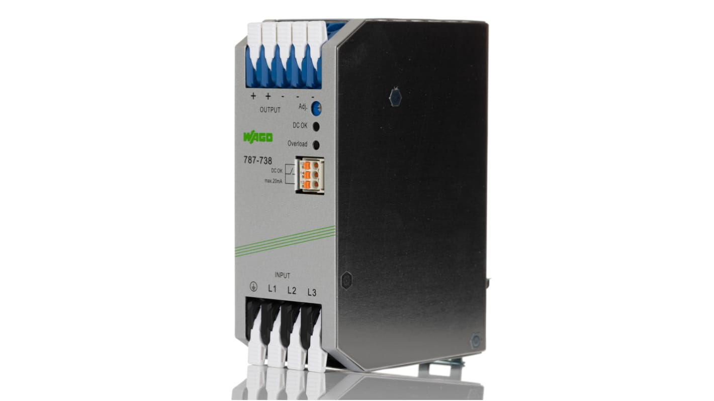 Wago 787 Switched Mode DIN Rail Power Supply, 360 → 575 V ac / 500 → 650V dc ac, dc Input, 24V dc dc