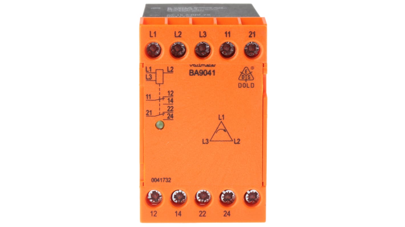 Dold Phase Monitoring Relay with DPDT Contacts, 3 Phase, 400 V ac