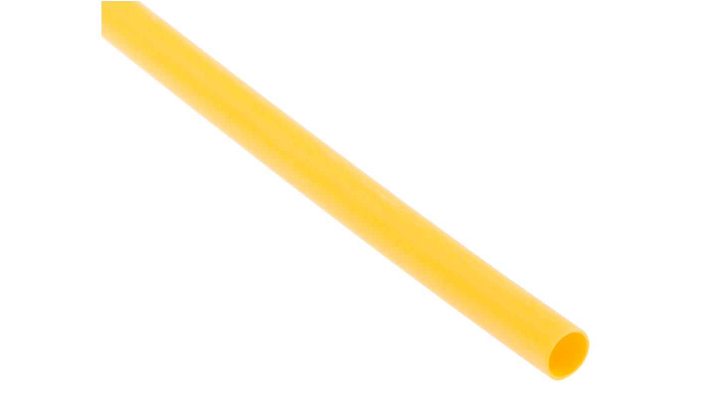 Tubo termorretráctil RS PRO de Poliolefina Amarillo, contracción 3:1, Ø 3mm, long. 1.2m, forrado con adhesivo