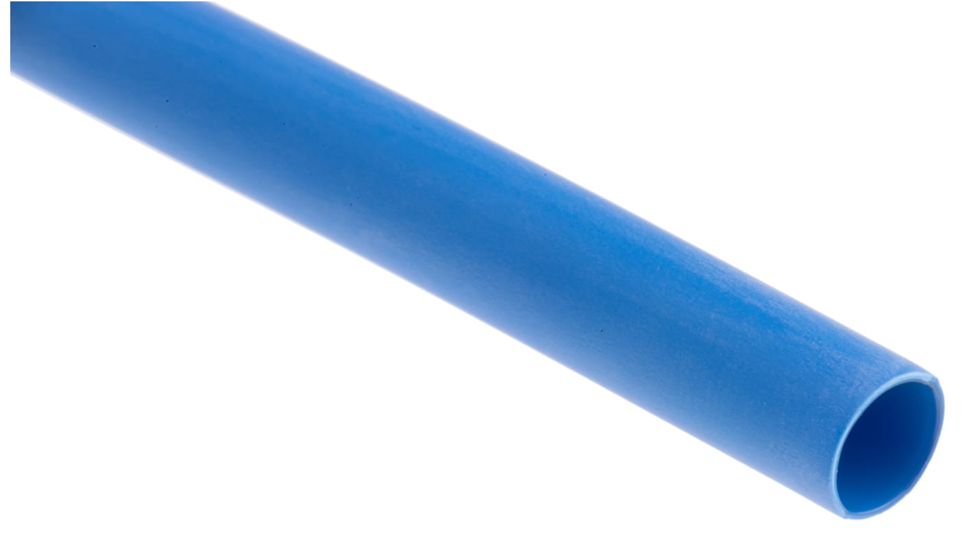 Tubo termorretráctil RS PRO de Poliolefina Azul, contracción 3:1, Ø 6.4mm, long. 1.2m, forrado con adhesivo