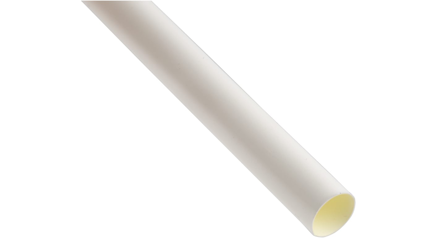 RS PRO Adhesive Lined Heat Shrink Tube, White 9.5mm Sleeve Dia. x 1.2m Length 3:1 Ratio