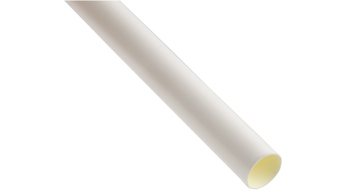 RS PRO Adhesive Lined Heat Shrink Tube, White 9.5mm Sleeve Dia. x 1.2m
