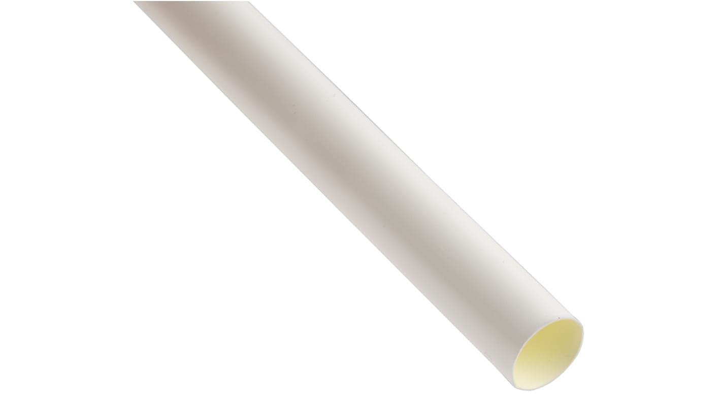 Gaine thermorétractable RS PRO, Dia. 9.5mm Blanc rétreint 3:1, 1.2m