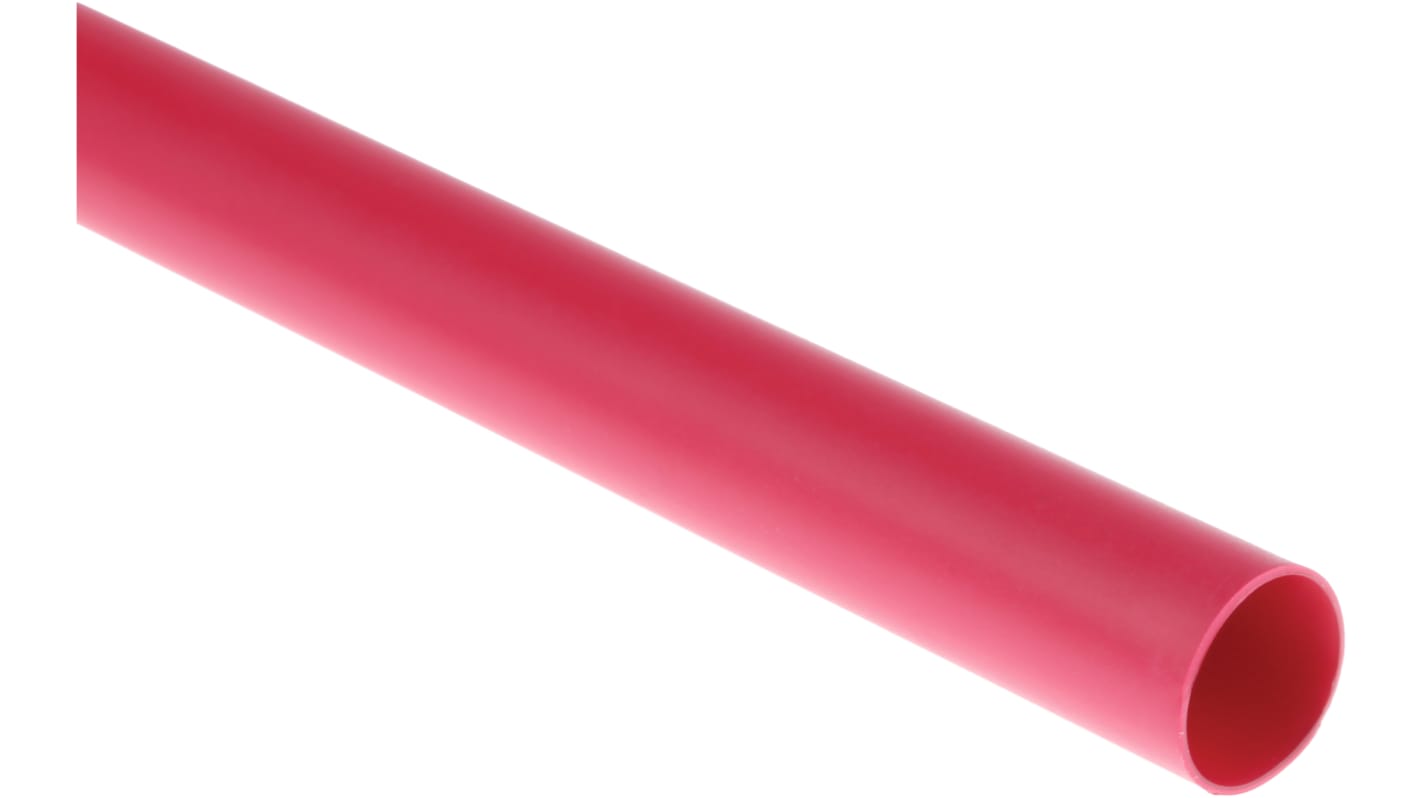 Tubo termorretráctil RS PRO de Poliolefina Rojo, contracción 3:1, Ø 12.7mm, long. 1.2m, forrado con adhesivo