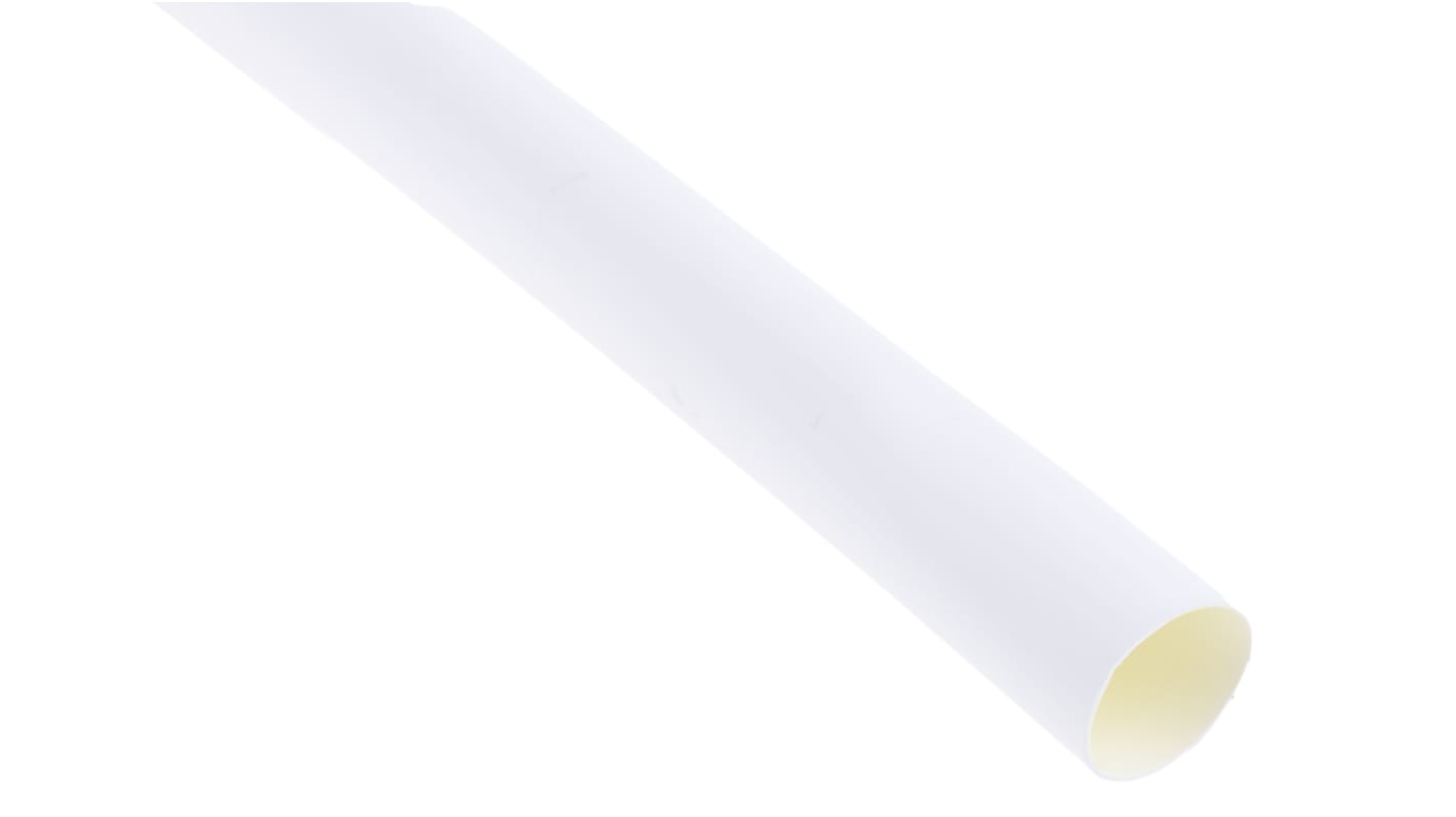 Tubo termorretráctil RS PRO de Poliolefina Blanco, contracción 3:1, Ø 12.7mm, long. 1.2m, forrado con adhesivo