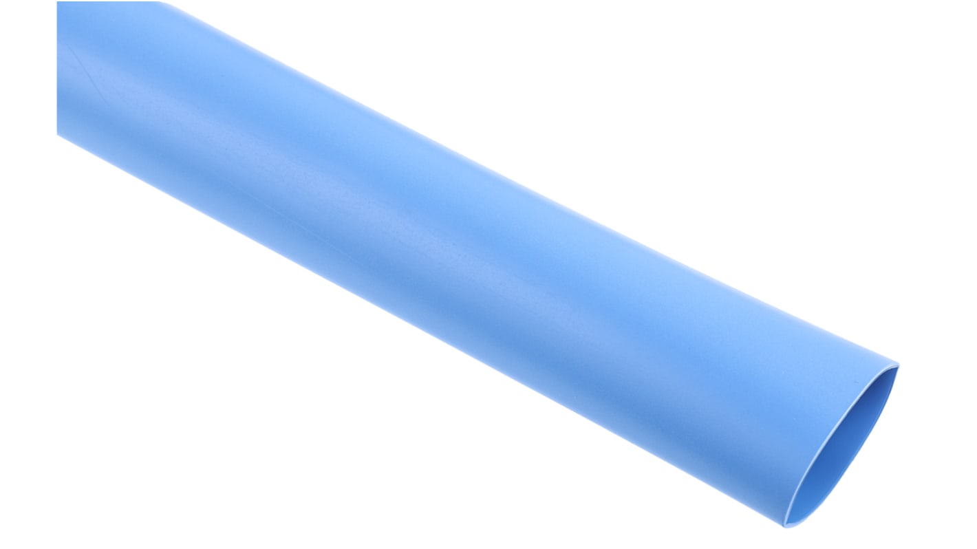 Tubo termorretráctil RS PRO de Poliolefina Azul, contracción 3:1, Ø 19mm, long. 1.2m, forrado con adhesivo
