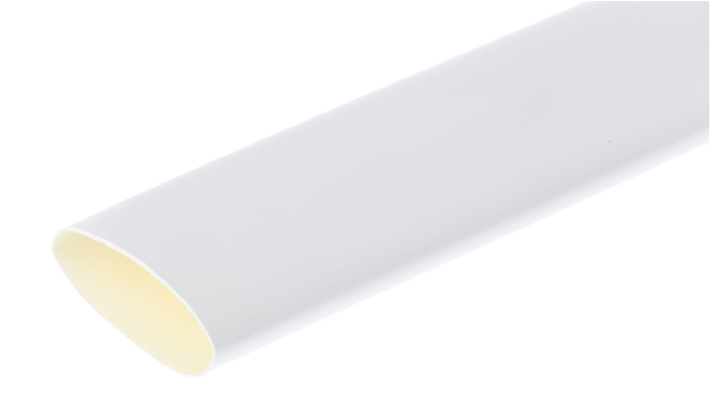 Tubo termorretráctil RS PRO de Poliolefina Blanco, contracción 3:1, Ø 19mm, long. 1.2m, forrado con adhesivo