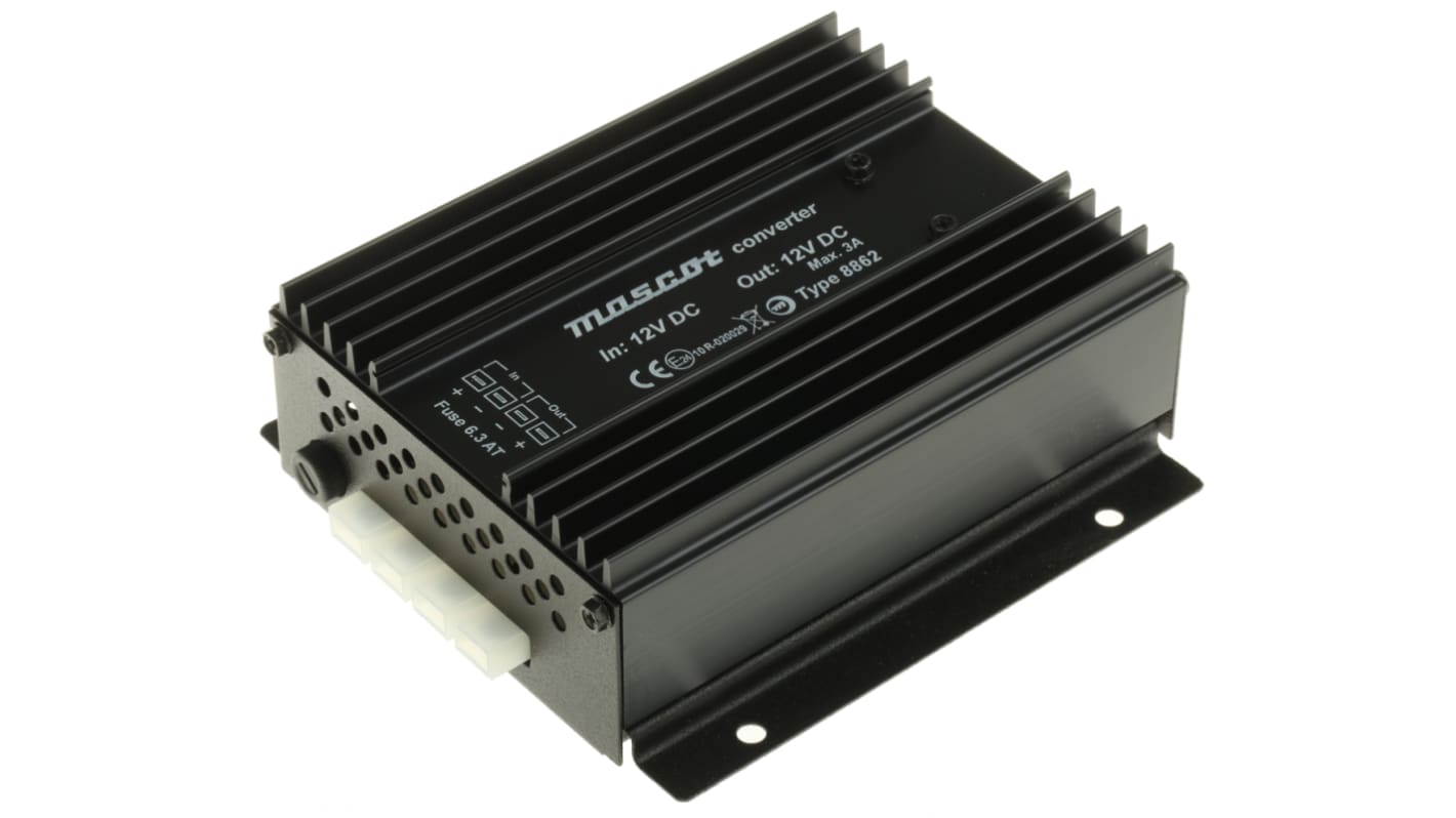 Mascot DC/DC-Wandler 132W 12 V DC IN, 13.2V dc OUT / 10A Montagehalterung