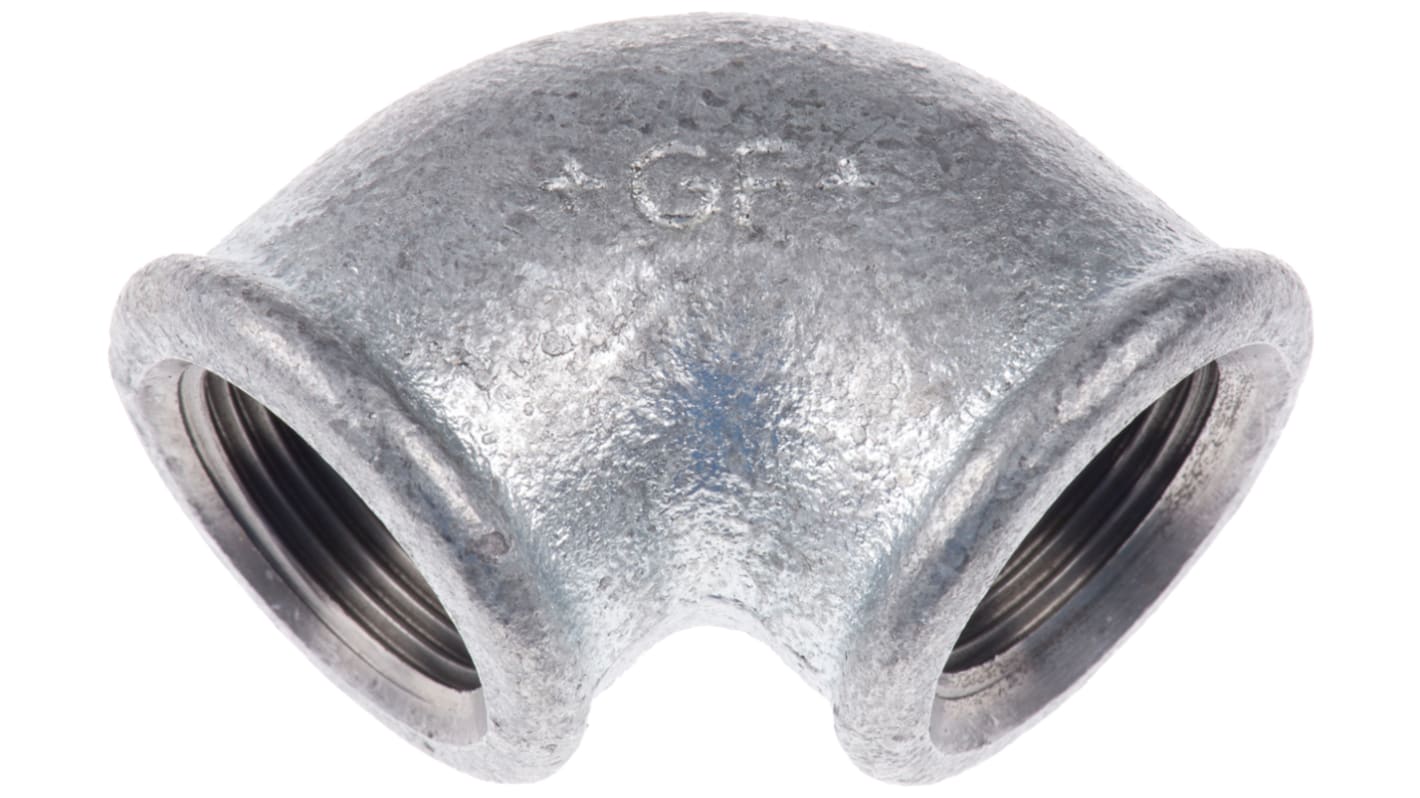 Georg Fischer Galvanised Malleable Iron Fitting, 90° Elbow, Female BSPP 3/4in to Female BSPP 3/4in