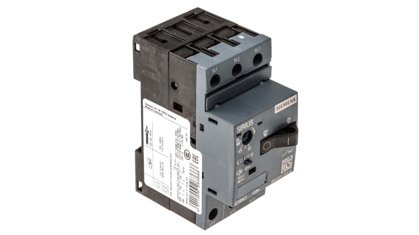 Guardamotor Siemens SIRIUS 3RV1, 3,5 → 5 A