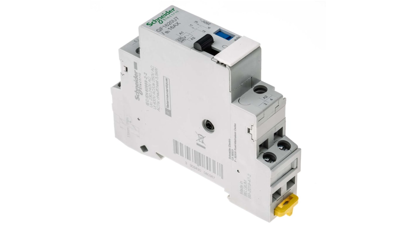 Schneider Electric DIN Rail Power Relay, 110 V dc, 230 → 240V ac Coil, 16A Switching Current, SPST