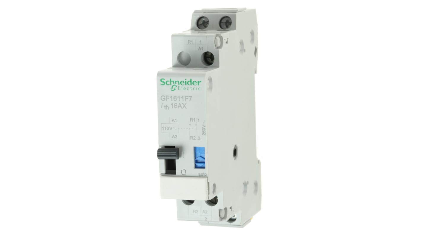 Relé de potencia Schneider Electric de 2 polos, SPDT, bobina 110 V ac, 48V dc, 16A, Carril DIN