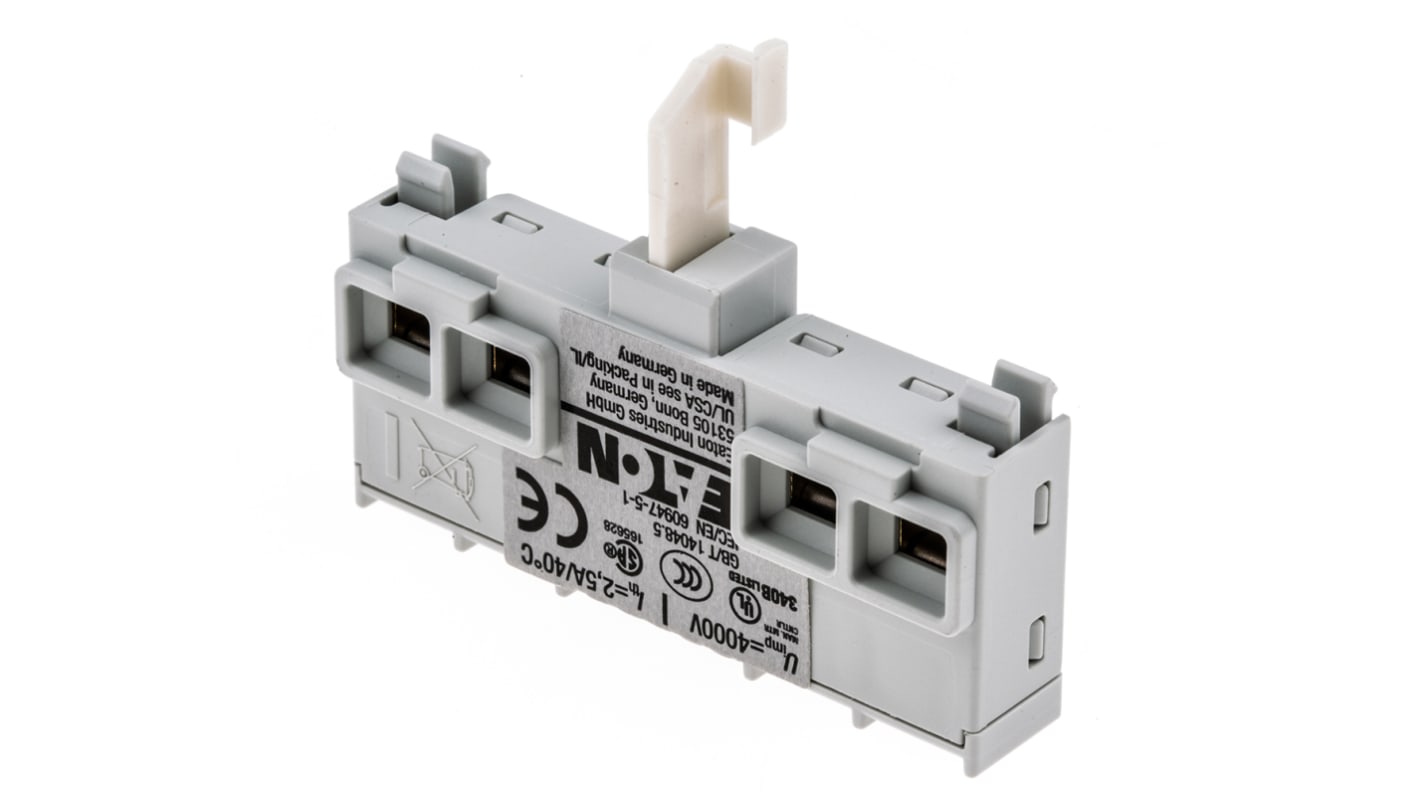 Contacto auxiliar Eaton NHI-E-11, montaje: Front Mount, terminal: Screw, 1NC + 1NA, 24 V dc, 240 V ac, 1 A ac, 2 A dc