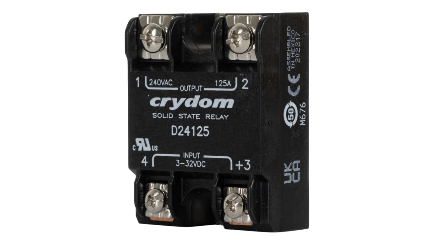 Sensata / Crydom ソリッドステートリレー 最大負荷電流:125 A rms 最大負荷電圧:280 V rms 表面実装, D24125