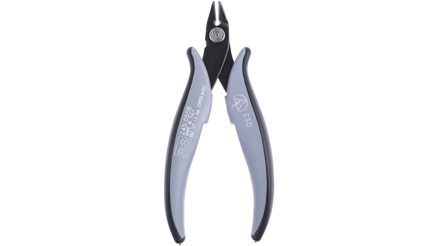 Alicates de corte lateral RS PRO, capacidad de corte 1.6mm, long. total 138 mm, , , ESD