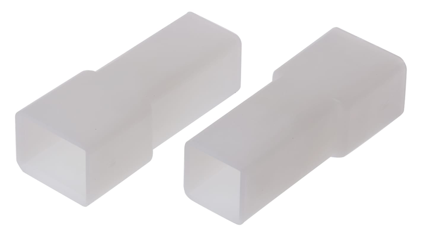 TE Connectivity AMP FASTIN-FASTON Crimpkontaktgehäuse, Stecker, Nylon 6.6, B 6.35mm, Natur, 1-polig