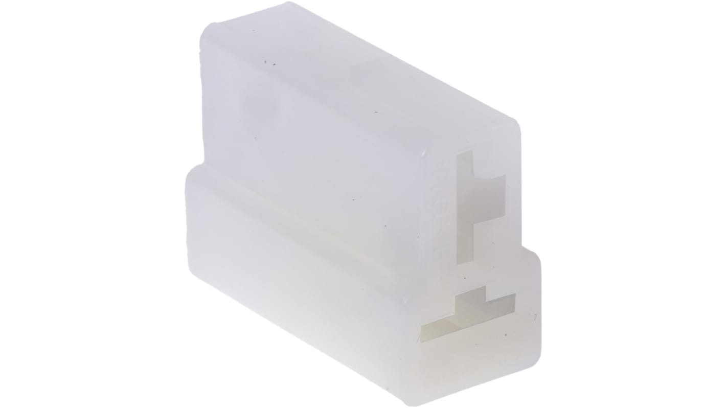 TE Connectivity AMP FASTIN-FASTON Crimpkontaktgehäuse, Gr. 6.35mm, Stecker, Nylon 6.6, B 6.35mm, Natur, 2-polig