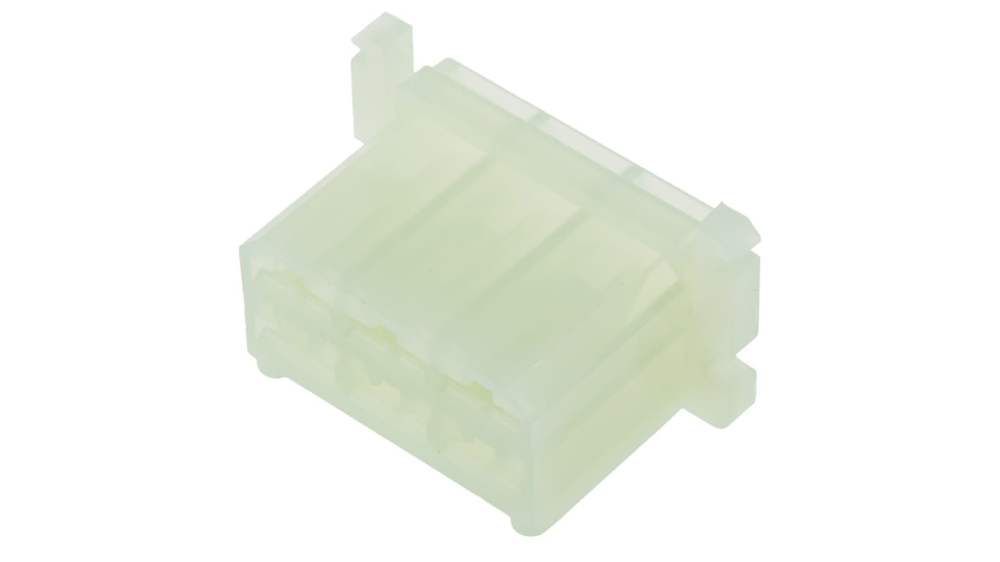 TE Connectivity AMP FASTIN-FASTON Crimpkontaktgehäuse, Stecker, Nylon 6.6, B 6.35mm, Natur, 6-polig