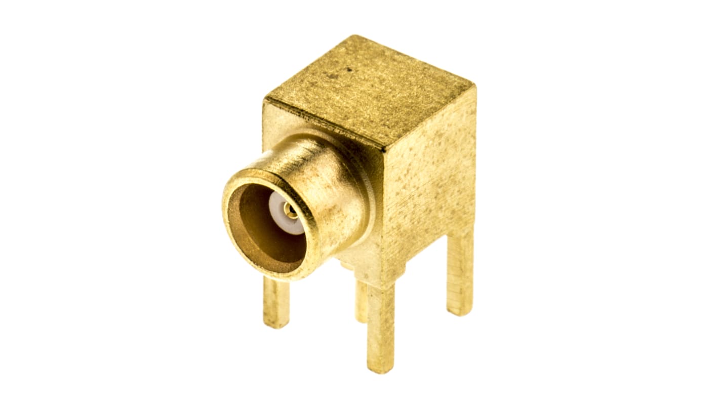 Conector coaxial Radiall R113665000W, Hembra, Ángulo de 90° , Impedancia 50Ω, Orificio Pasante, Terminación de