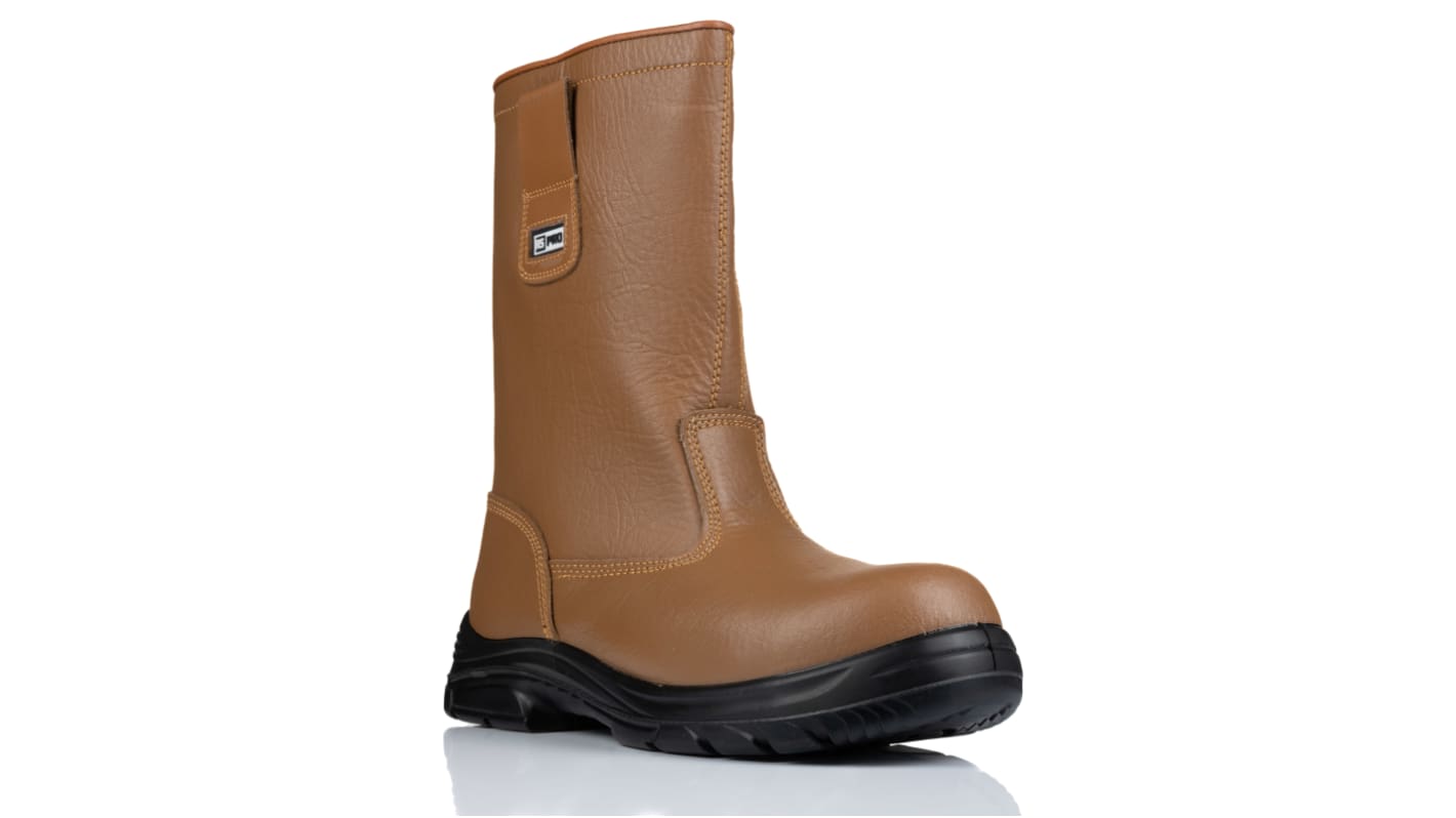 RS PRO Brown Steel Toe Capped Unisex Safety Boot, UK 4, EU 37