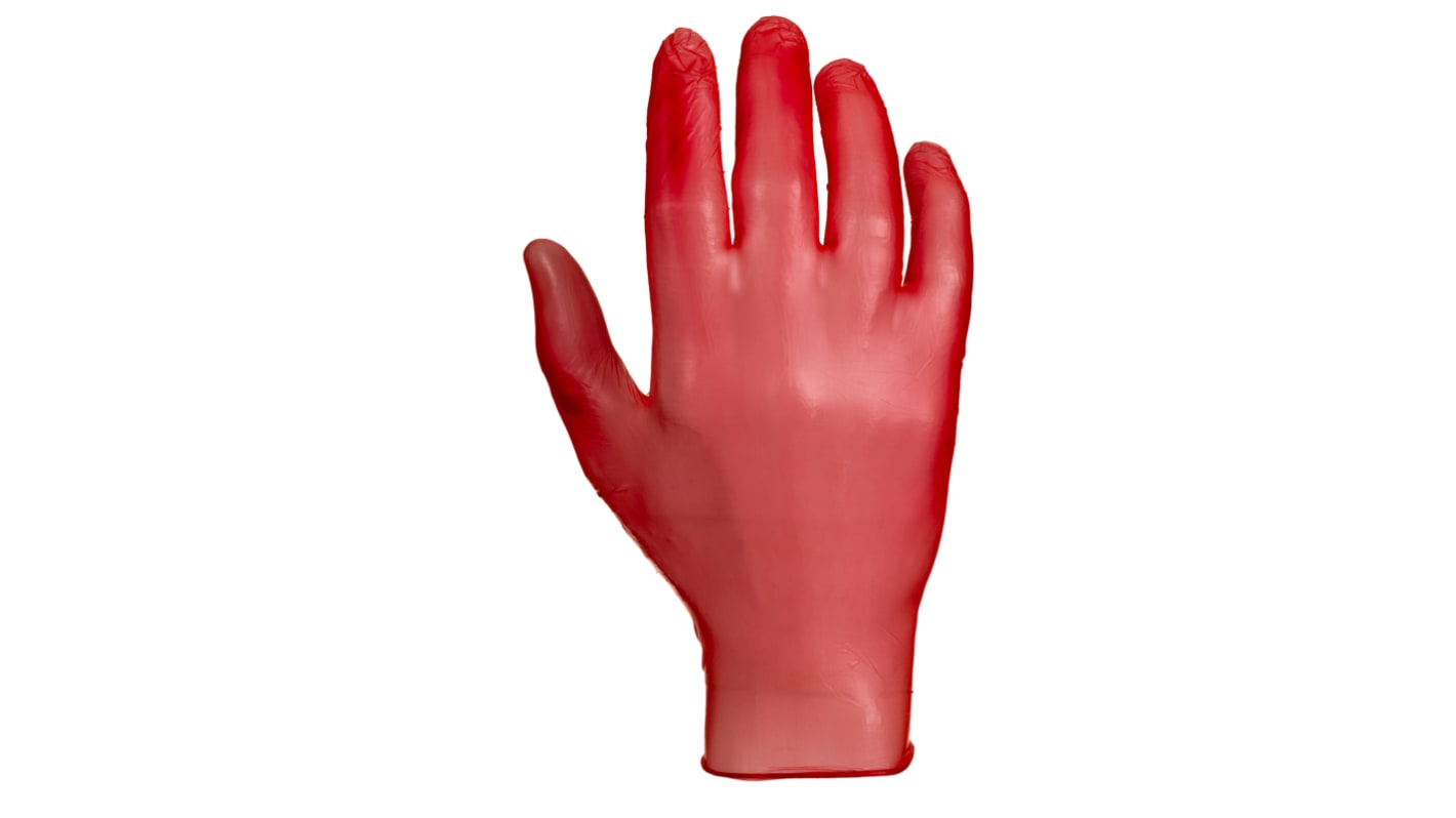 RS PRO Red Powdered Vinyl Disposable Gloves, Size S, 100 per Pack