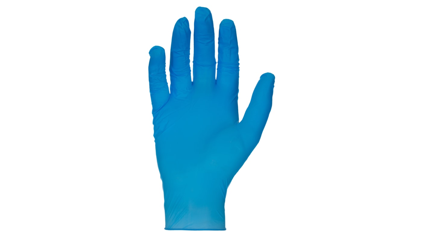 RS PRO Blue Nitrile, Vinyl Food Industry Gloves, Size 7, Small