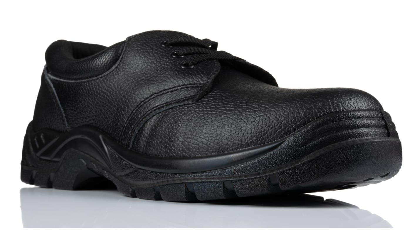 RS PRO Unisex Black Steel Toe Capped Safety Shoes, UK 4, EU 37