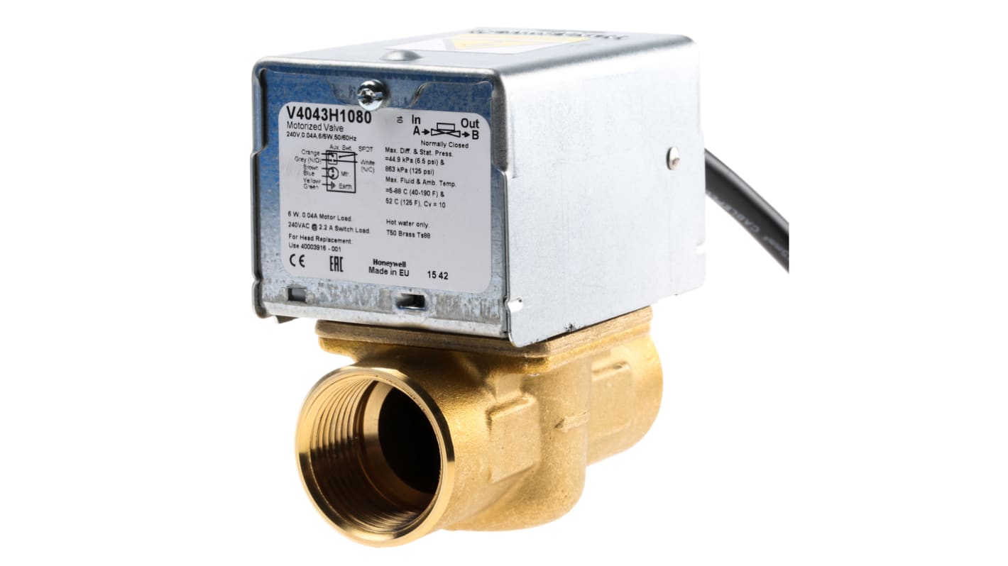 Honeywell 230 V ac 2 port Motorised Valve, Zone Valve type , 1in Pipe Size, 8.6 bar