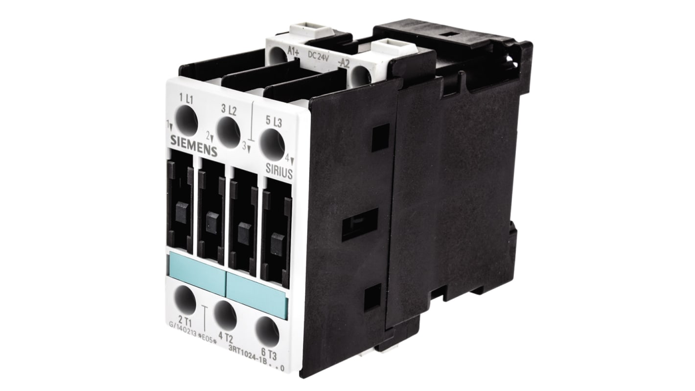 Siemens 3RT1 Series Contactor, 24 V dc Coil, 3-Pole, 12 A, 5.5 kW, 3NO, 400 V ac