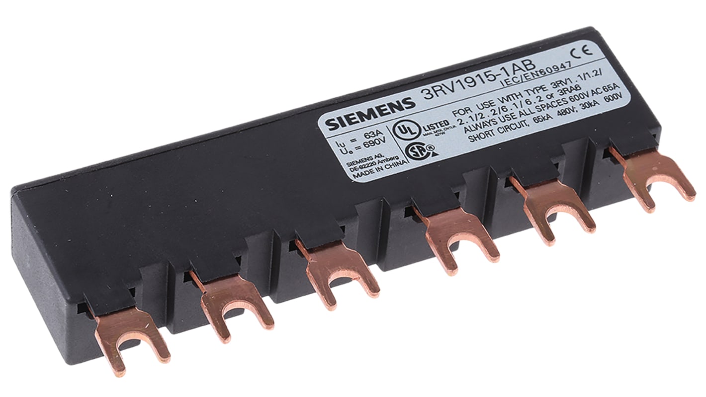 Peigne de raccordement Siemens 3 Phase, pas:45mm, 690V, Série 3RV1