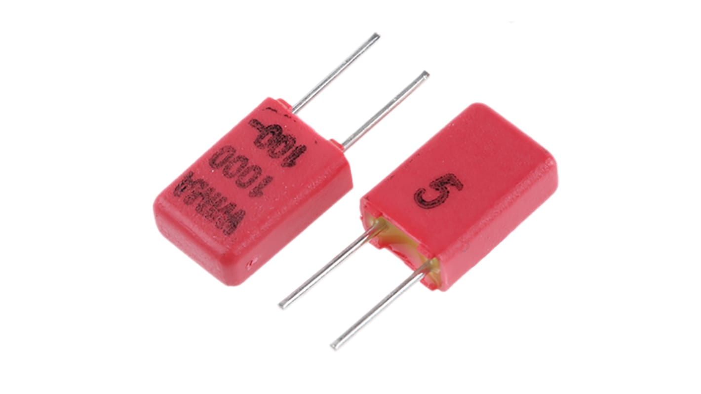 WIMA FKP2 Polypropylene Film Capacitor, 63 V ac, 100 V dc, ±5%, 1nF, Through Hole