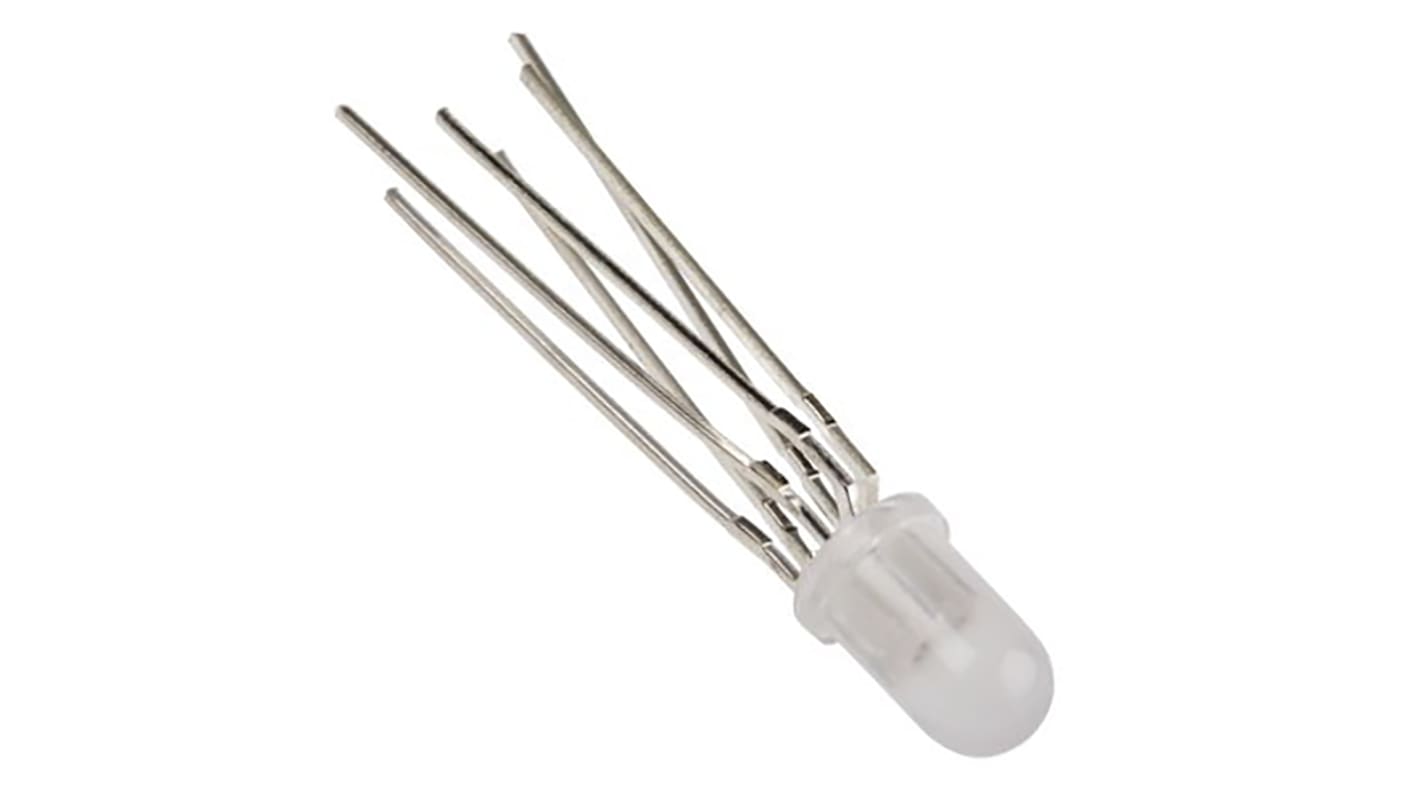 Kingbright Lysdiode 6 ben Hulmontering RGB 455 / 568 / 625 nm 20 mcd, 25 mcd 2 V, 2,2 V, 4 V 60 ° 5 mm (T-1 3/4)