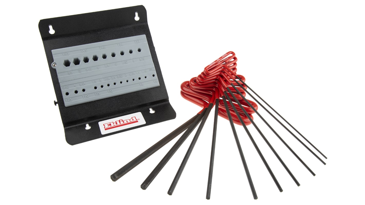 RS PRO 10 piece T Shape Metric Hex Key Set, 1/4 → 9/64in RS