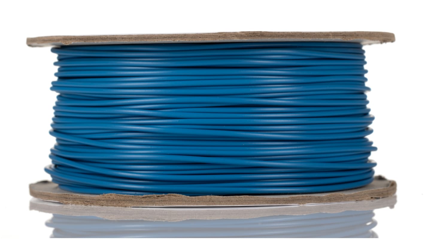 Cable de conexión RS PRO, área transversal 0,5 mm² Filamentos del Núcleo 1/0,8 mm Azul, long. 100m, 20 AWG