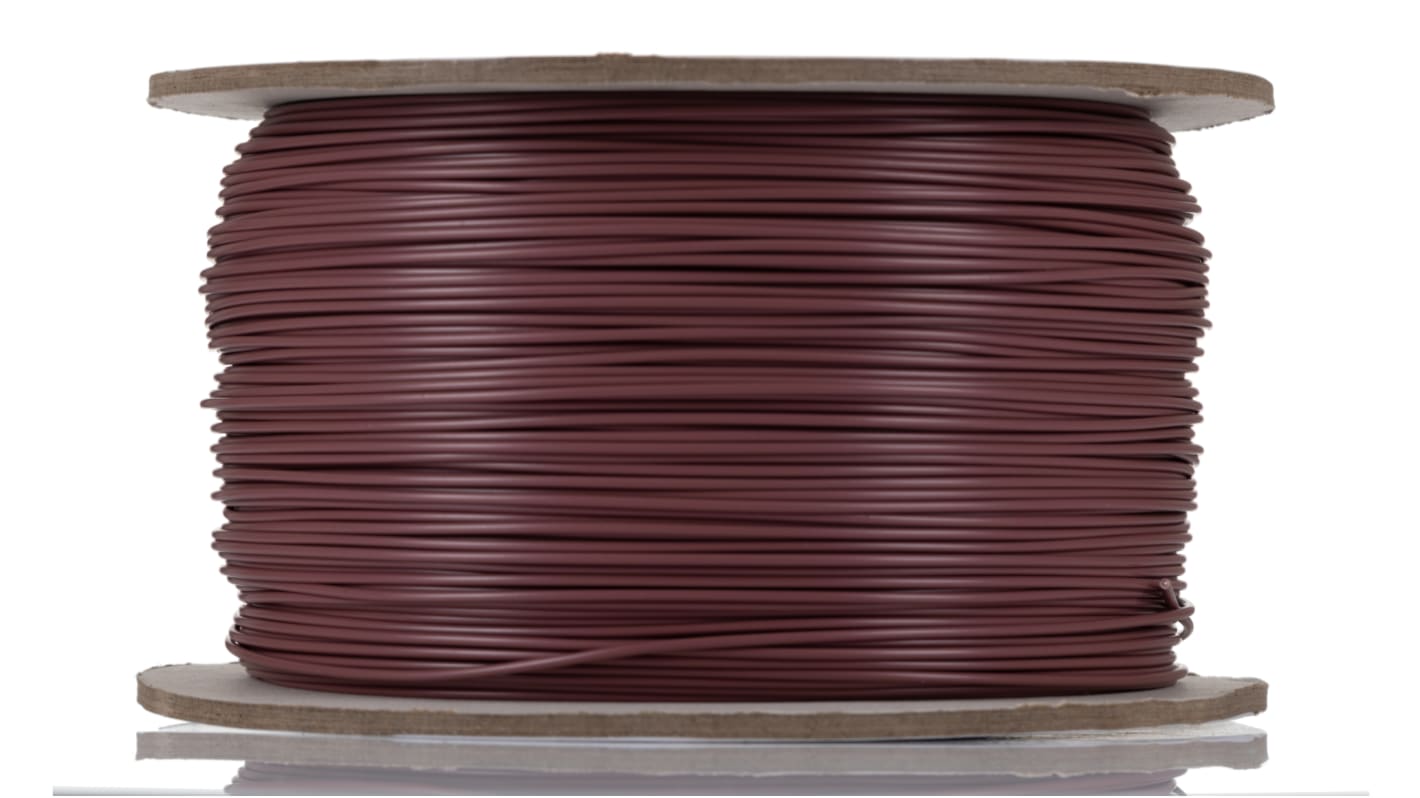 RS PRO Copper Brown 0.5 mm² Hook Up Wire, 20 AWG, 1/0.8 mm, 500m, PVC Insulation