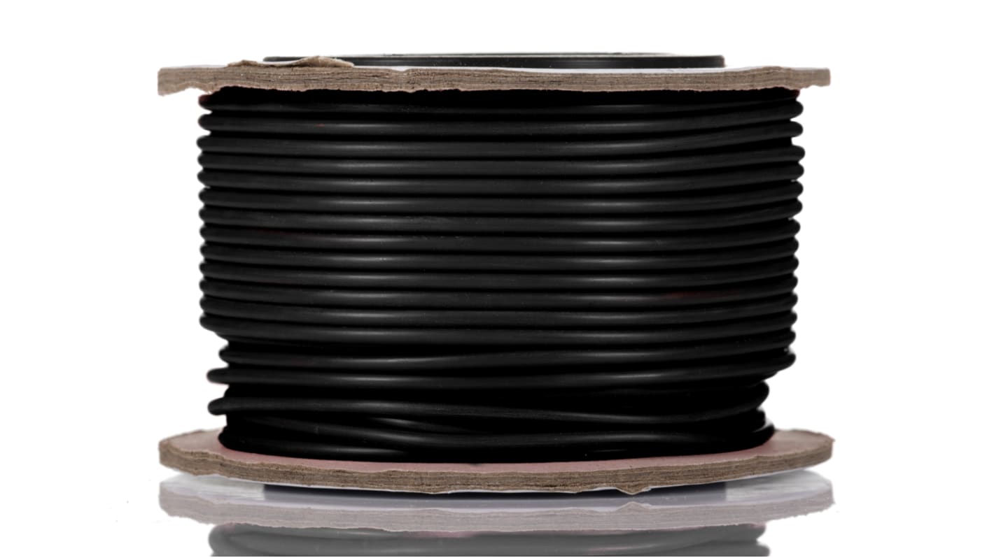 RS PRO Black 0.5 mm² Hook Up Wire, 20 AWG, 16/0.2 mm, 25m, Silicone Rubber Insulation