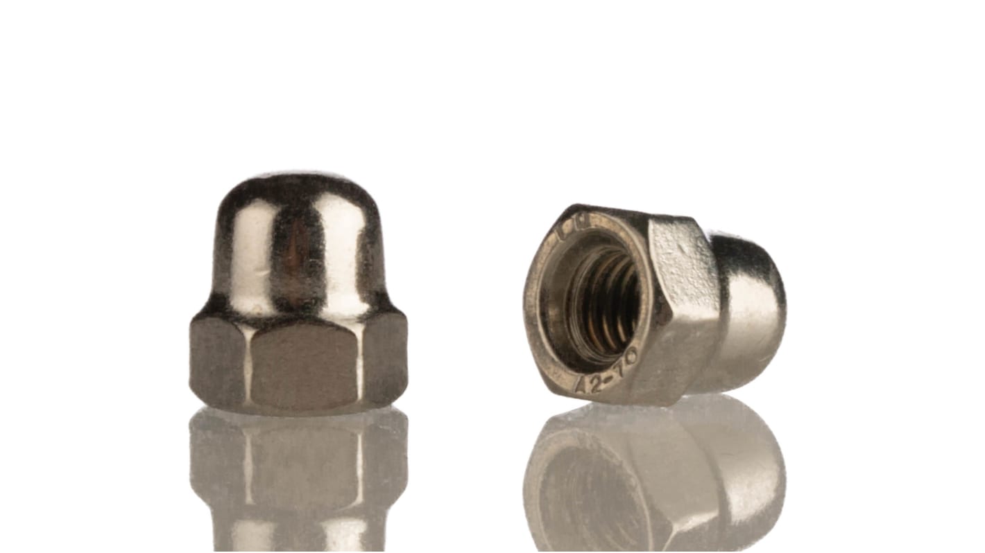 RS PRO, Plain Stainless Steel Hex Nut, DIN 1587, M6