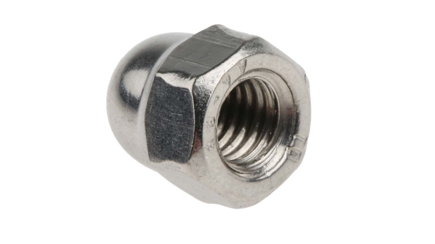 RS PRO, Plain Stainless Steel Dome Nut, M6