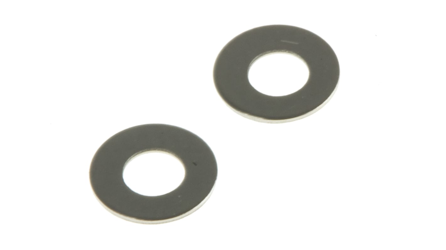 RS PRO Unterlegscheiben für M2 Schrauben Glatt A4 316 Flach-, 0.3mm x 2.2mm x 5mm, Edelstahl