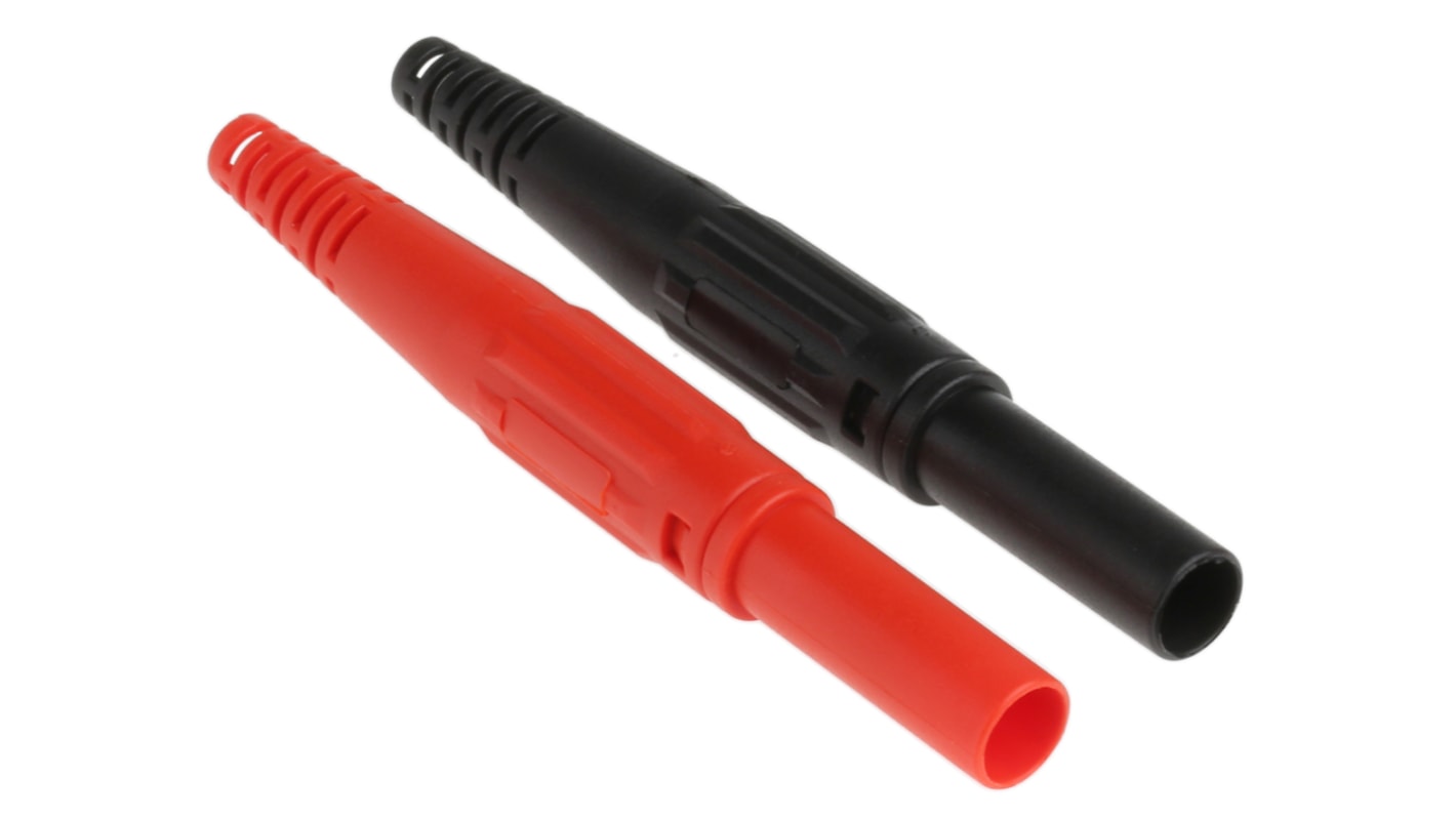 Fiche banane 4 mm Staubli Noir, Rouge Mâle 32A 1000V