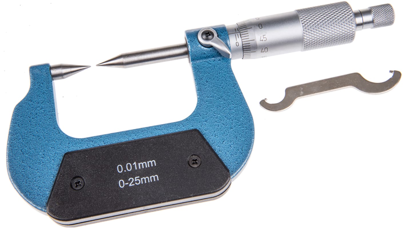 RS PRO External Micrometer, Range 0 mm →25 mm