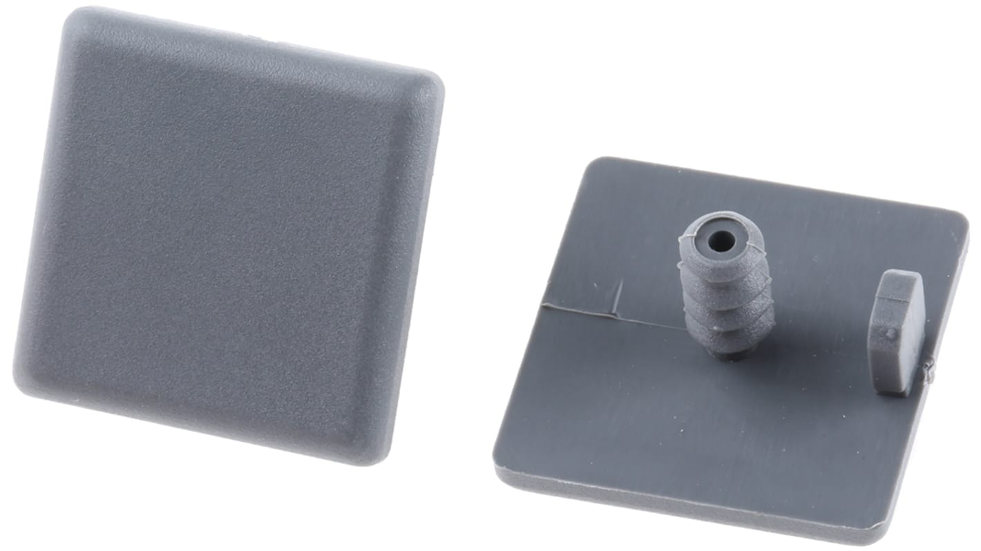 XDBE 22 L FlexLink Grey Square End Cap, 22 mm Strut Profile, 5.5mm