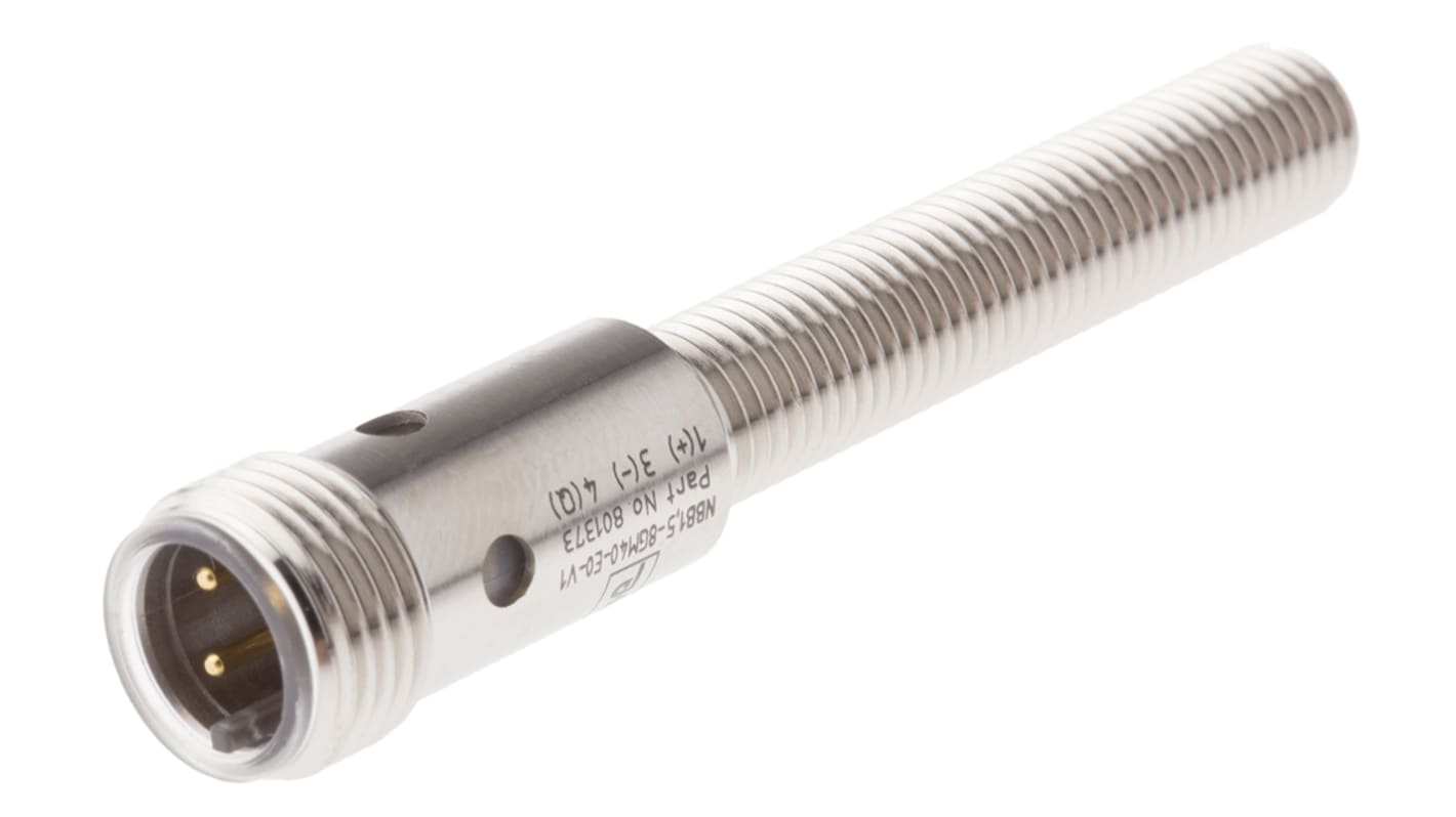 Pepperl + Fuchs Barrel-Style Proximity Sensor, M8 x 1, 1.5 mm Detection, NPN-NO Output, 10 → 30 V dc, IP67