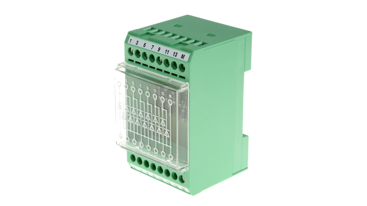 Phoenix Contact EMG 45-DIO14M/LP Series Green Modular Terminal Block, Screw Termination